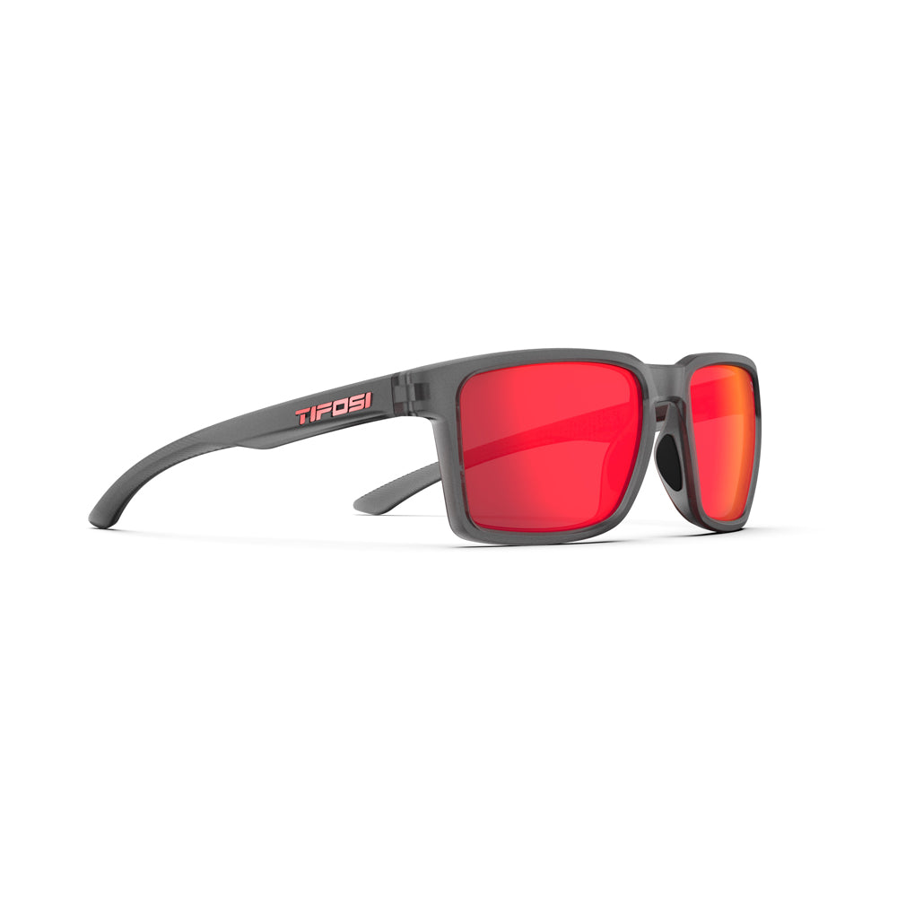 Tifosi Sylo Sunglasses Satin Vapor with Smoke Red Mirror Lens
