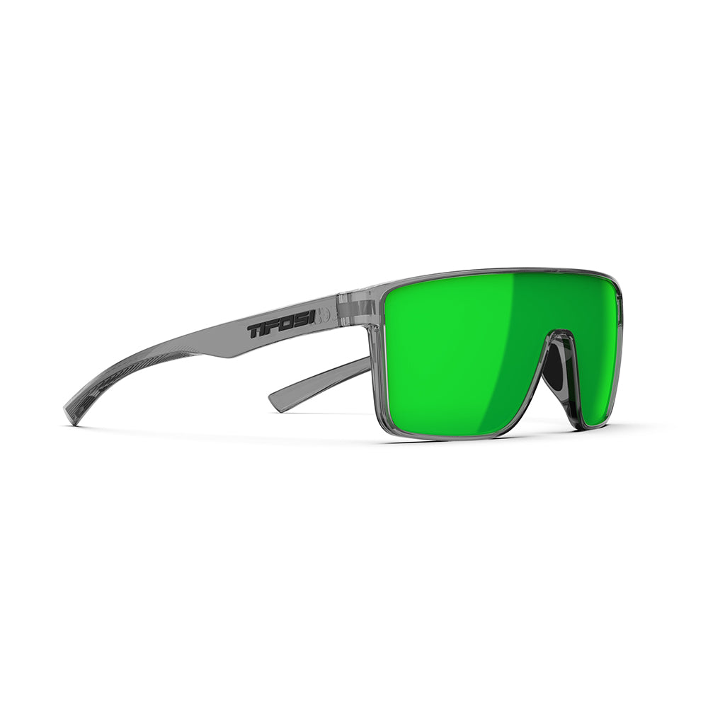 Tifosi Sanctum Sunglasses Crystal Smoke with Green Mirror Polarized Lens