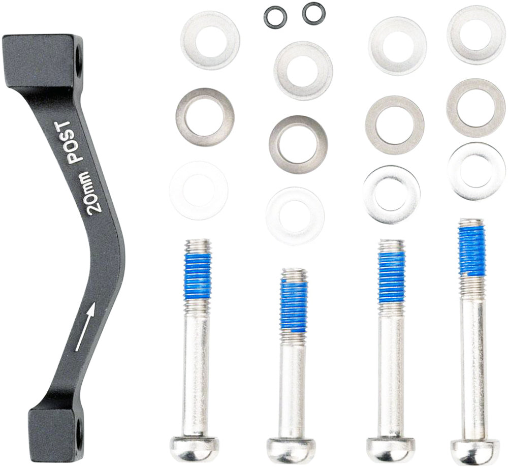 SRAM Post Bracket - 20 P (Front 180mm / Rear 160mm), Includes Stainless Caliper Mounting Bolts (CPS & Standard), Increased Depth For Fitment Of All Calipers Including Guide Ultimate
