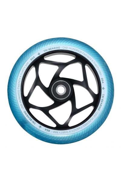 Envy 120mm X 30mm Tri Bearing Wheel - Black/Teal