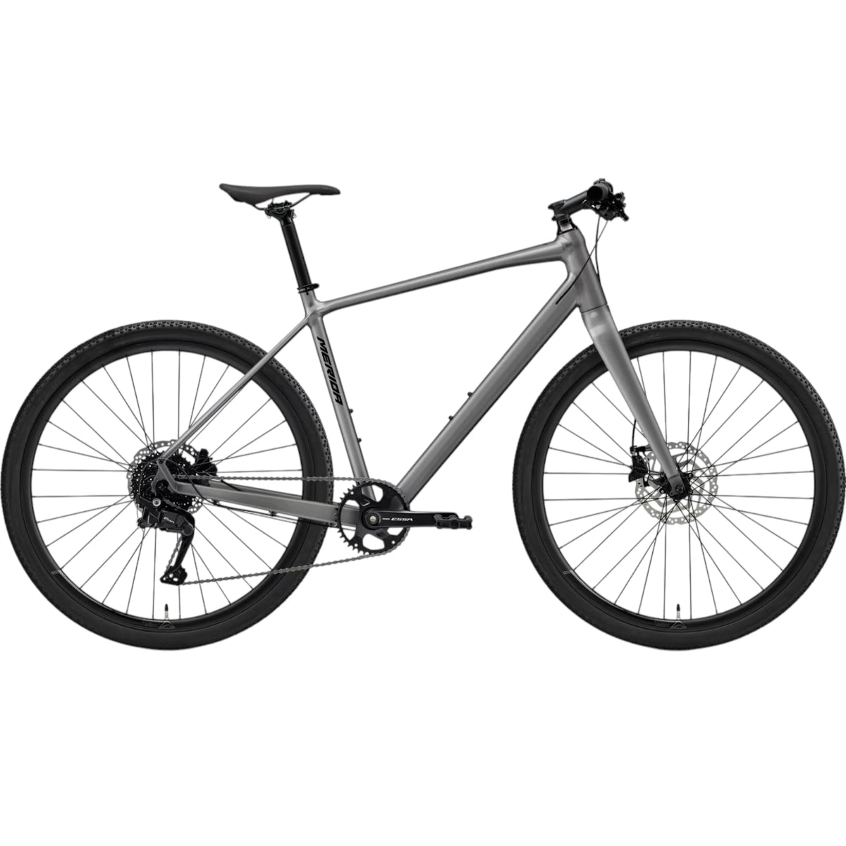 Merida Speeder 60 2027 Flat Bar Bike - Warm Slate Grey Side View