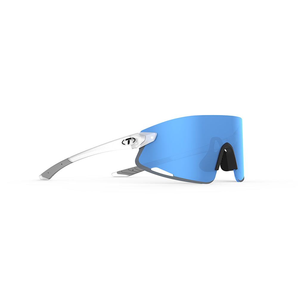 Tifosi Vogel XC Sunglasses Satin Clear with Sky Blue Mirror Lens