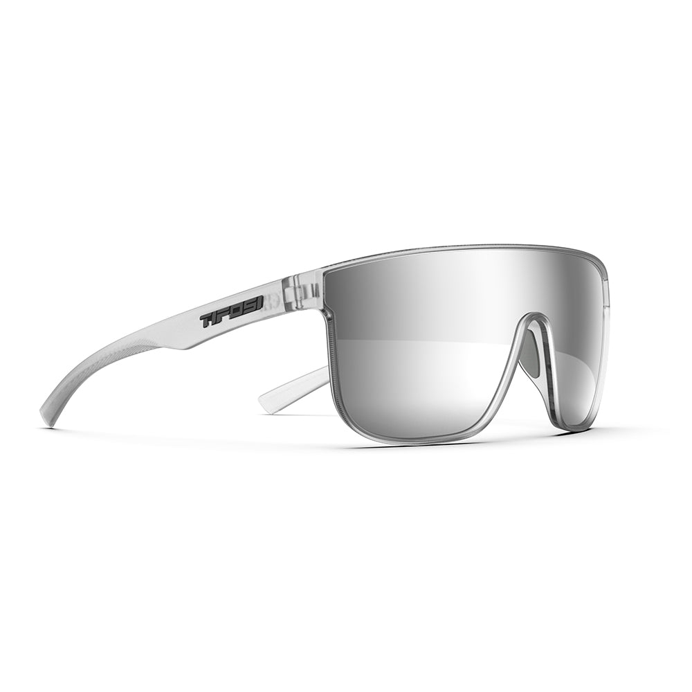 Tifosi Sanctum XL Sunglasses Satin Clear with Silver Mirror Lens