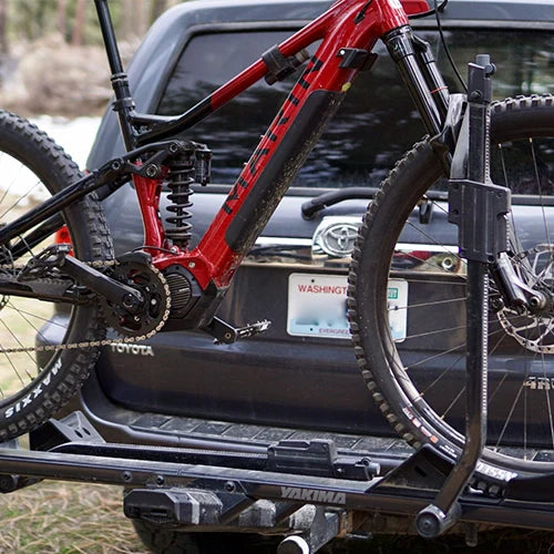 Bike on a hitchmount bike rack