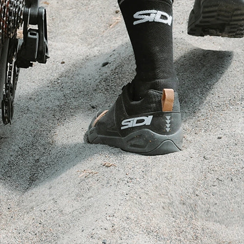 Sidi mountain bike shoes on dirt