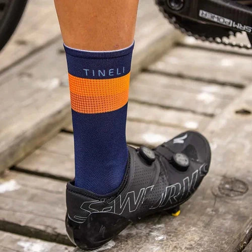Person wearing socks while cycling