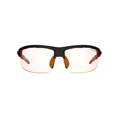 Tifosi Rivet Sunglasses Blackout with Clarion Red Fototec Reader +1.5 Lens
