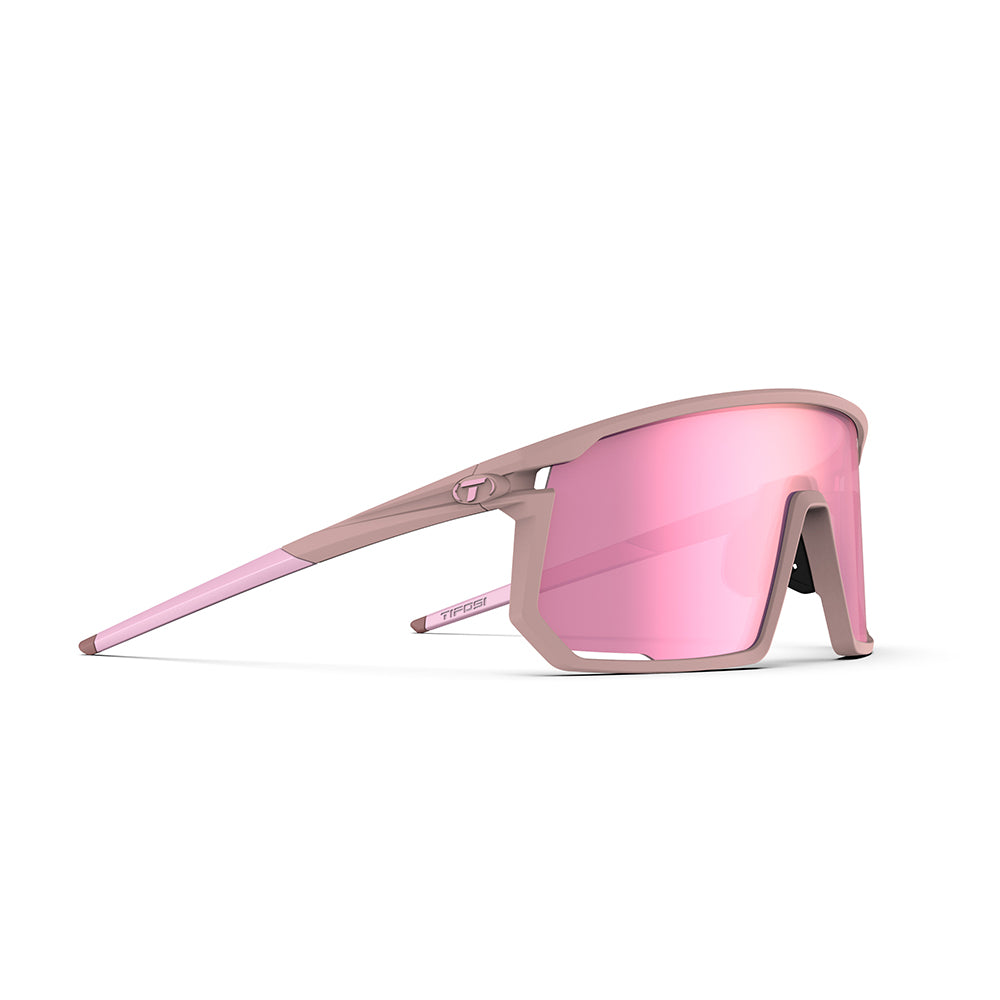 Tifosi Moab Sunglasses Matte Pink with Clarion Rose AC Red and Clear Lens
