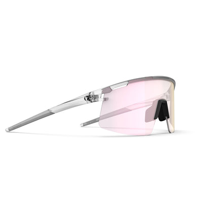 Tifosi Moab Lite Sunglasses Satin Clear with Clarion Pink Fototec Lens
