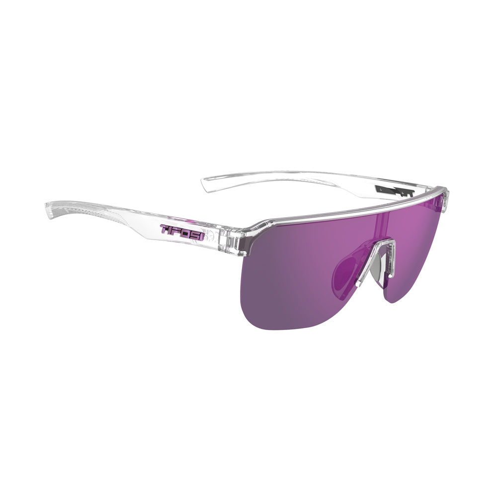 Tifosi Sanctum SL Sunglasses Crystal Clear with Purple Mirror AR Lens
