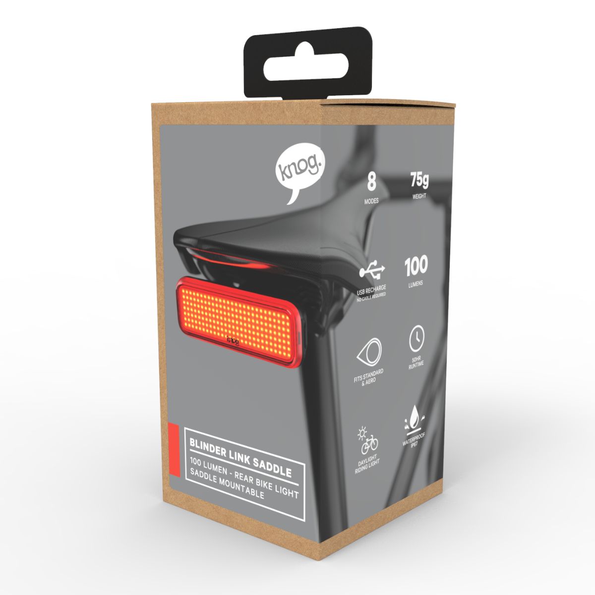 KNOG BLINDER LINK SADDLE MOUNT REAR BIKE LIGHT