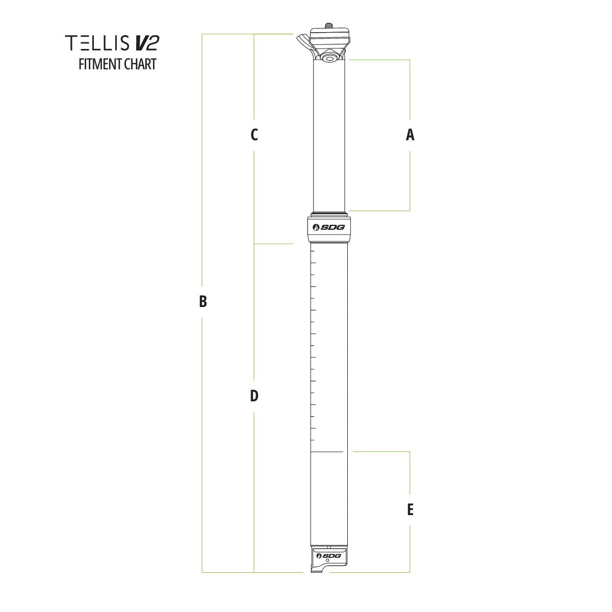 SDG - TELLIS V2 DROPPER SEATPOST - 31.6MM