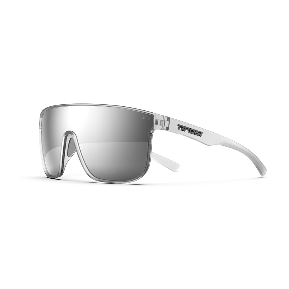 Tifosi Sanctum XL Sunglasses Satin Clear with Silver Mirror Lens
