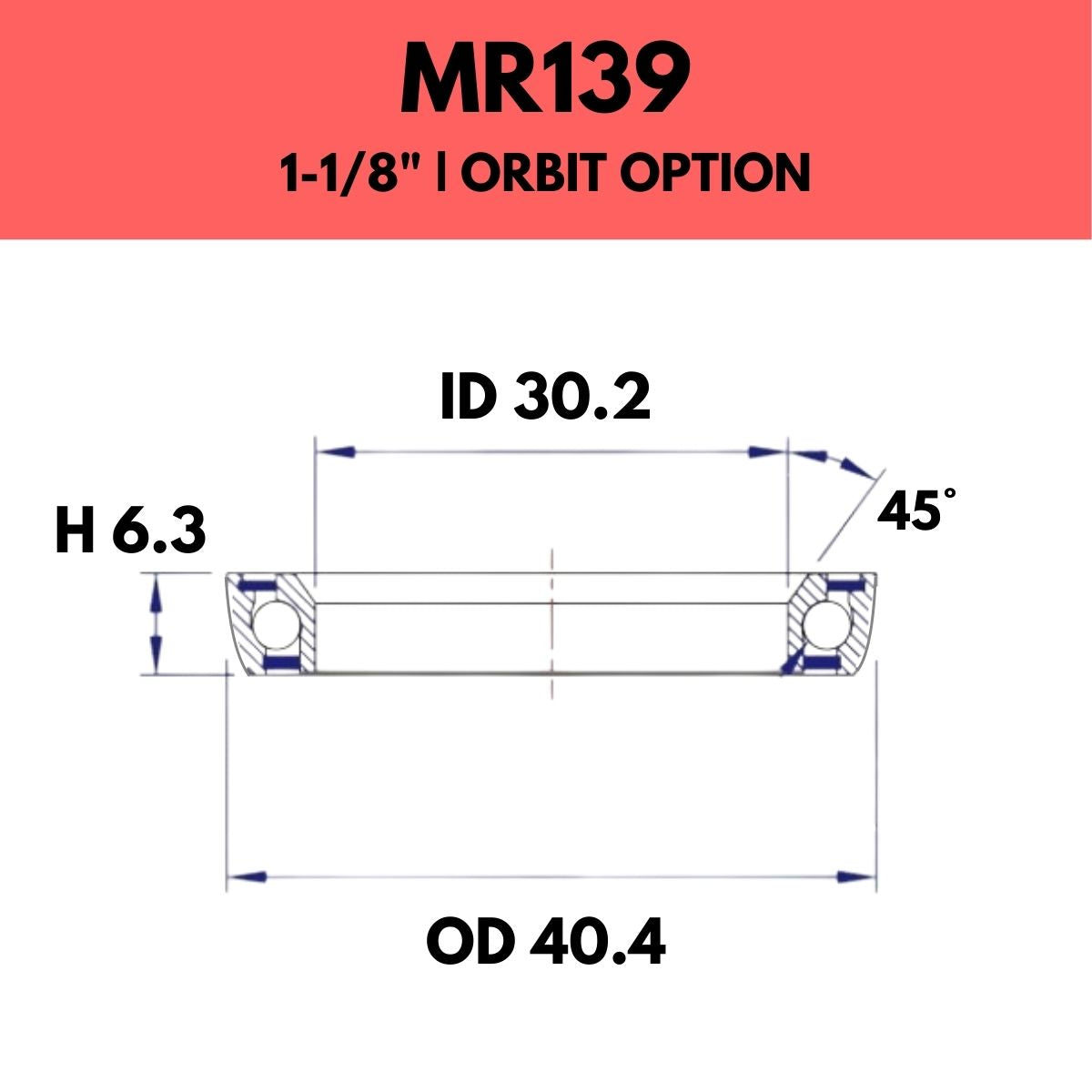 FSA - 1 1/8" HEADSET BEARING - MR139 - ORBIT OPTION