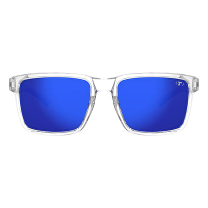 Tifosi Sylo Sunglasses Crystal Clear with Cobalt Blue Mirror Lens
