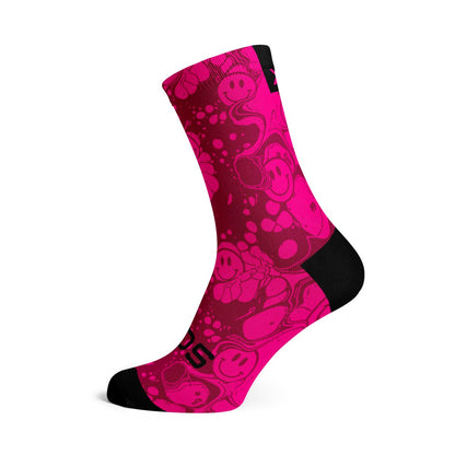 SOX FOOTWEAR - NEON SLIDE PINK CREW SOCKS