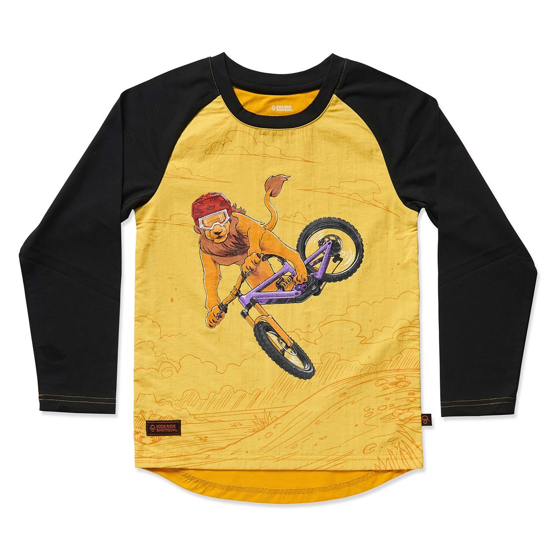 KRS_Windproof Kids MTB Jersey_Lion_front_white