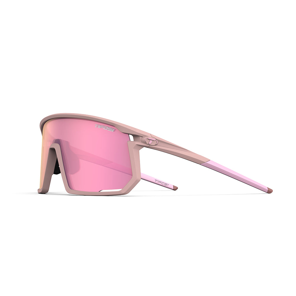 Tifosi Moab Sunglasses Matte Pink with Clarion Rose AC Red and Clear Lens

