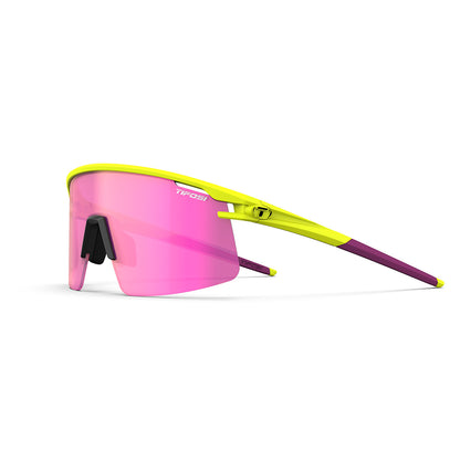 Tifosi Moab Lite Sunglasses Speed Yellow with Clarion Sunset Pink AC Red and Clear Lens
