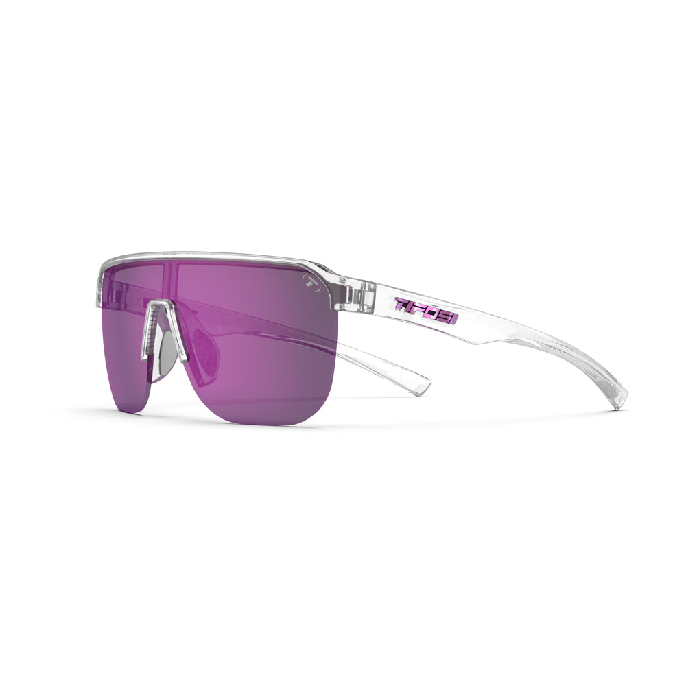 Tifosi Sanctum SL Sunglasses Crystal Clear with Purple Mirror AR Lens
