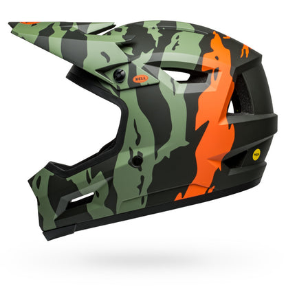 Bell Sanction 2 DLX Mips - Matte Dark Green/Orange