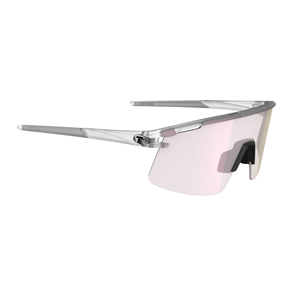 Tifosi Moab Lite Sunglasses Satin Clear with Clarion Pink Fototec Lens
