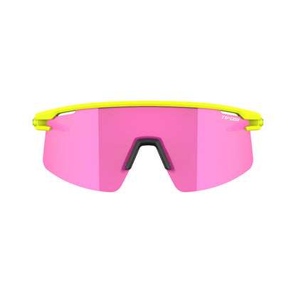 Tifosi Moab Lite Sunglasses Speed Yellow with Clarion Sunset Pink AC Red and Clear Lens
