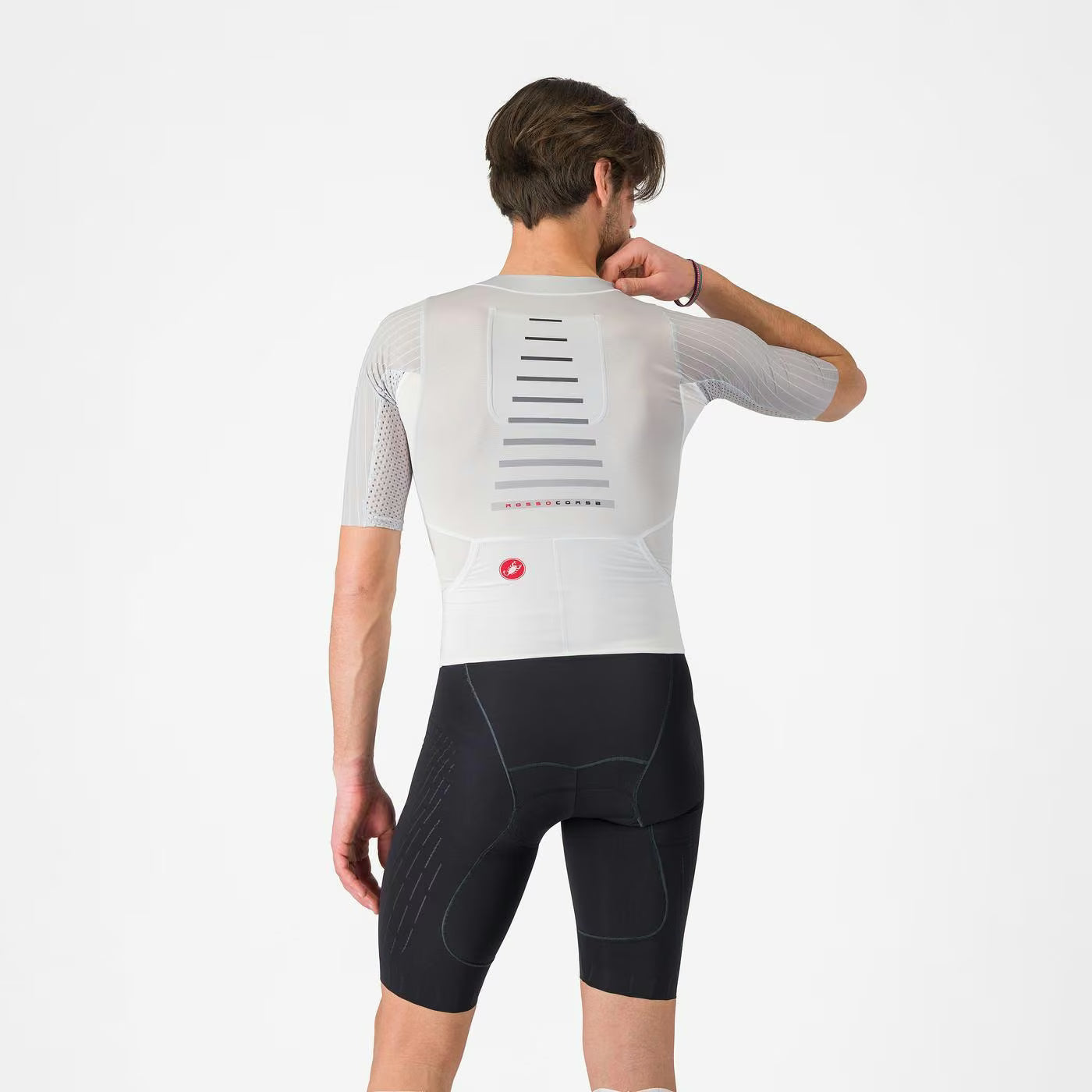 Castelli Free Sanremo 3 Tri Suit Short Sleeve Men's White/Black - Image 2