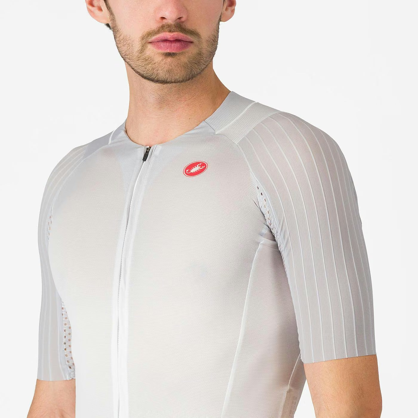 Castelli Free Sanremo 3 Tri Suit Short Sleeve Men's White/Black - Image 3