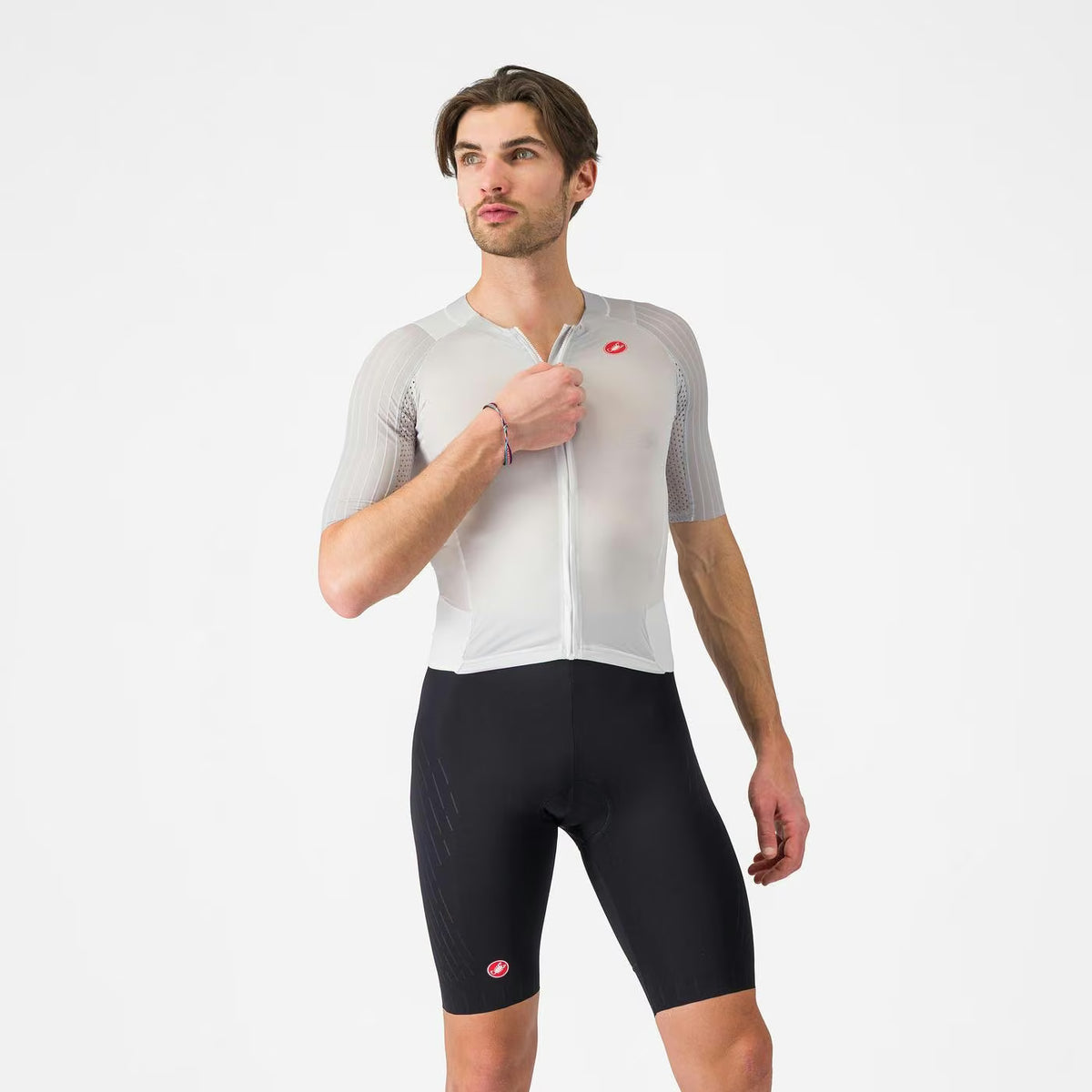 Castelli Free Sanremo 3 Tri Suit Short Sleeve Men's White/Black - Image 1