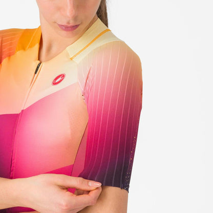 Castelli Free Sanremo 3 Tri Suit Short Sleeve Women's Vivid Orange - Image 3