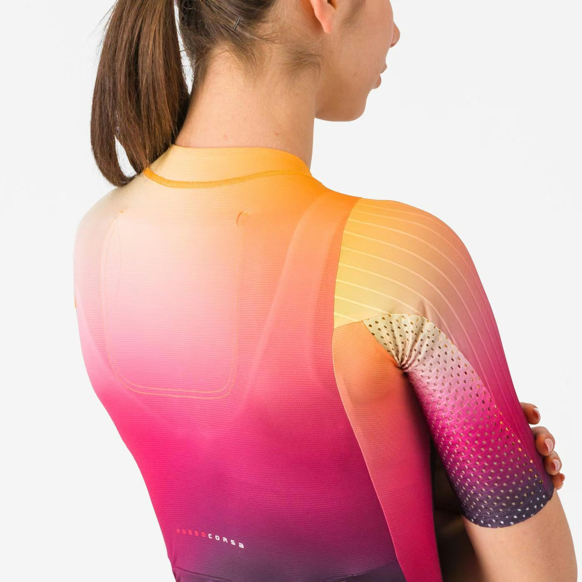 Castelli Free Sanremo 3 Tri Suit Short Sleeve Women's Vivid Orange - Image 4
