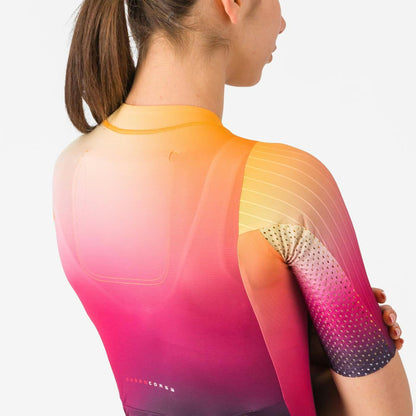 Castelli Free Sanremo 3 Tri Suit Short Sleeve Women's Vivid Orange - Image 4