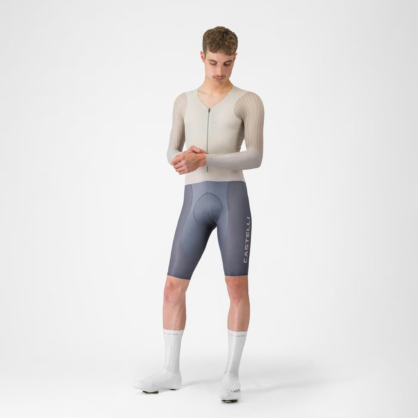 Castelli Speedsuit Body Paint V TT Men's Silver Moon/Clay/Smoky Gray - Image 3