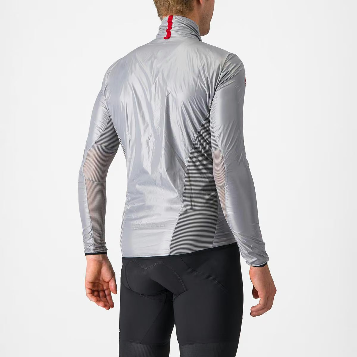 Castelli Aria Shell Jacket Men's Silver Gray - Image 2