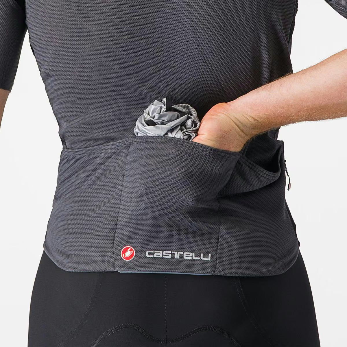 Castelli Aria Shell Jacket Men's Silver Gray - Image 3