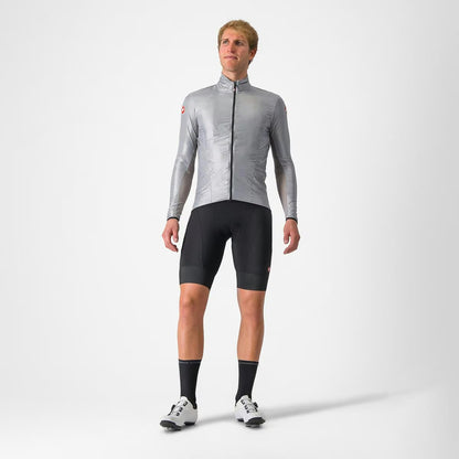 Castelli Aria Shell Jacket Men's Silver Gray - Image 5