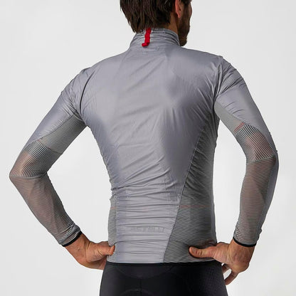 Castelli Aria Shell Jacket Men's Silver Gray - Image 7