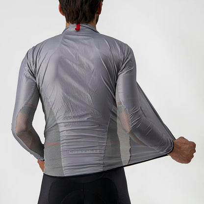 Castelli Aria Shell Jacket Men's Silver Gray - Image 8