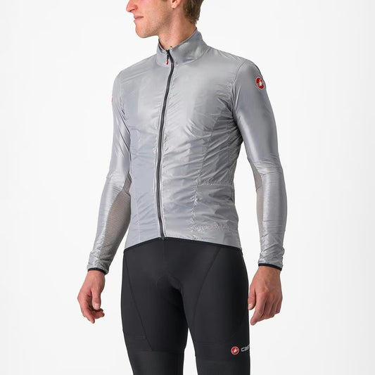 Castelli Aria Shell Jacket Men's Silver Gray - Image 1