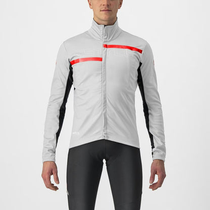 Castelli Transition 2 Jacket Men's Silver Gray/Dark Gray-Red - Image 1