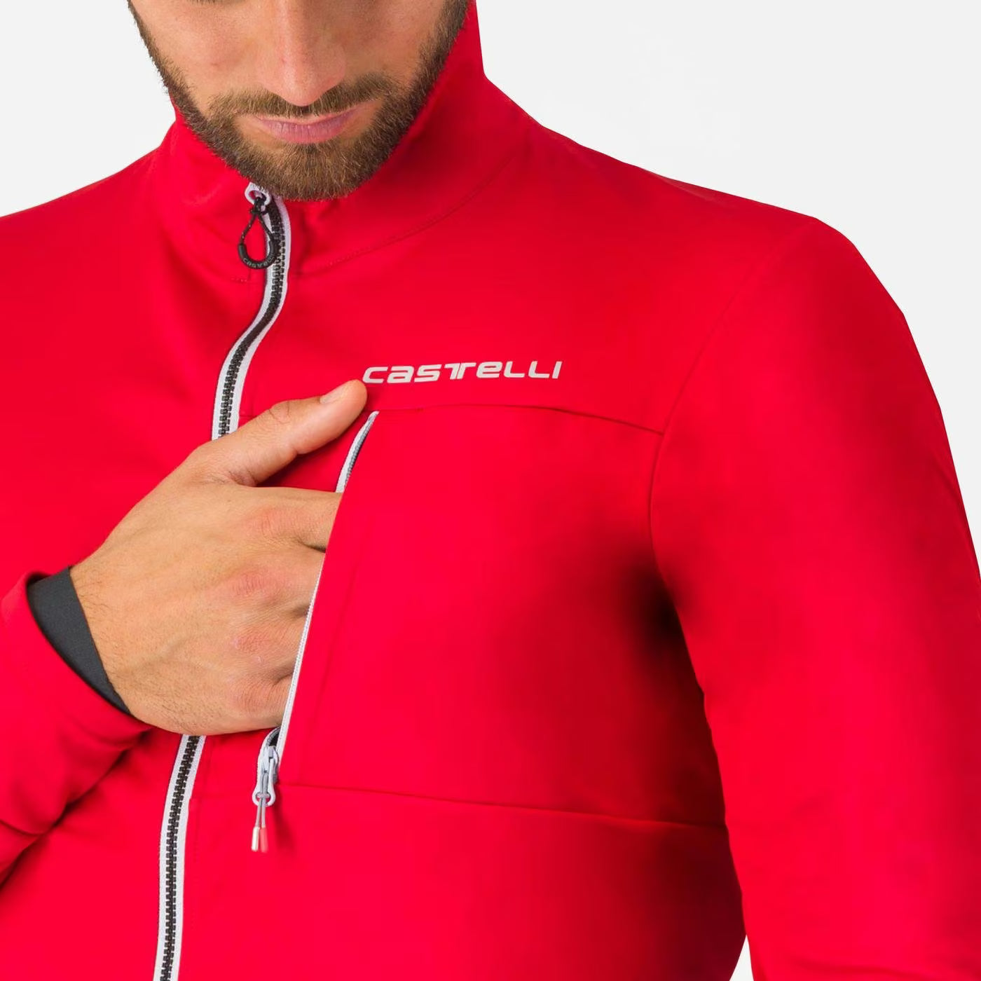 Castelli Go Jacket Men's Red/Silver Gray - Image 4