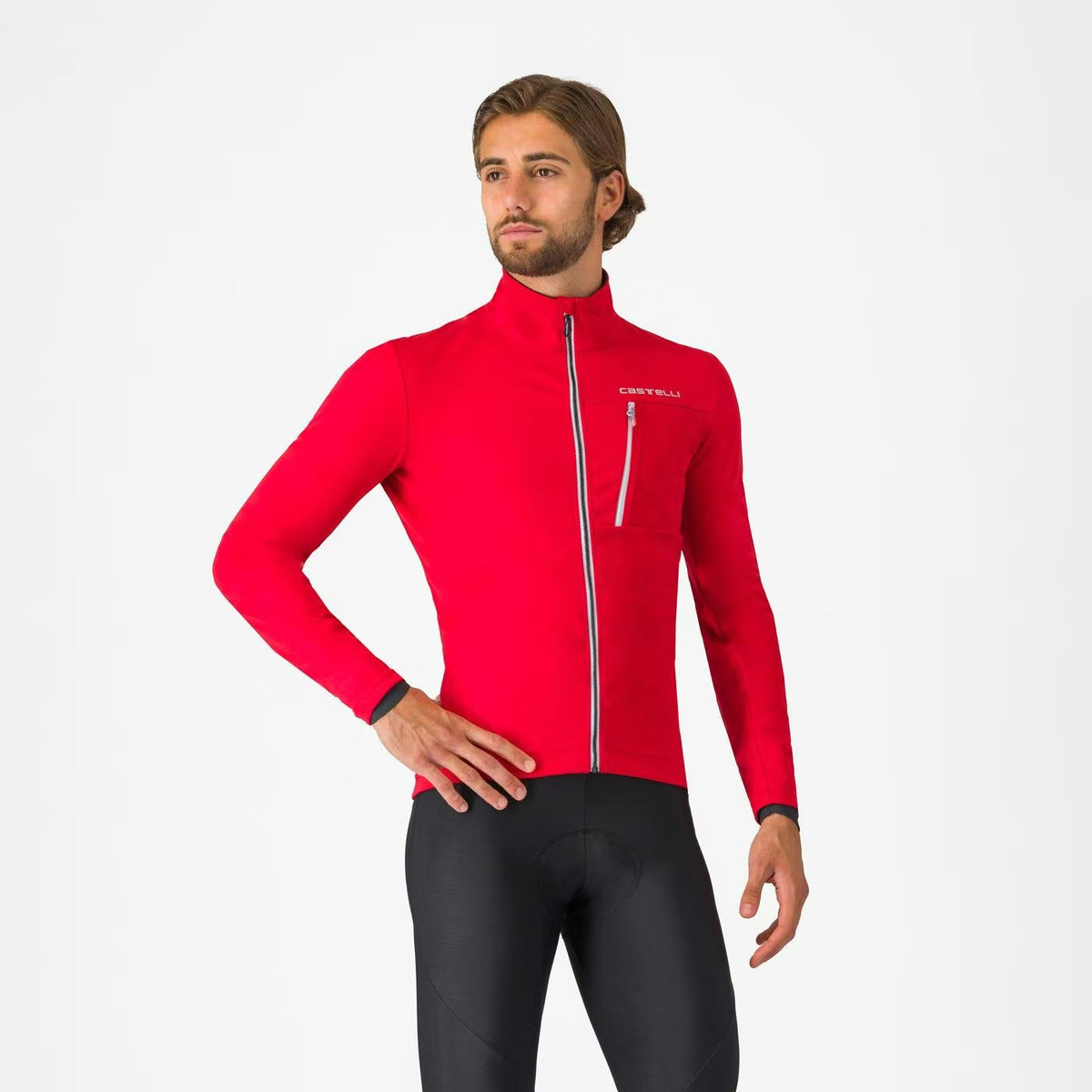 Castelli Go Jacket Men's Red/Silver Gray - Image 1