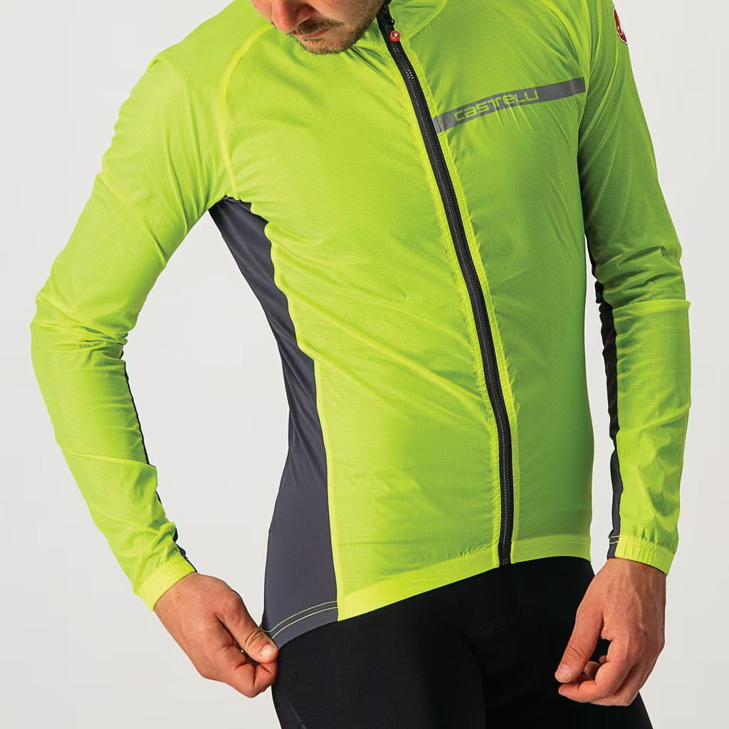 Castelli Squadra Stretch Jacket Men's Yellow Fluo/Dark Gray - Image 3