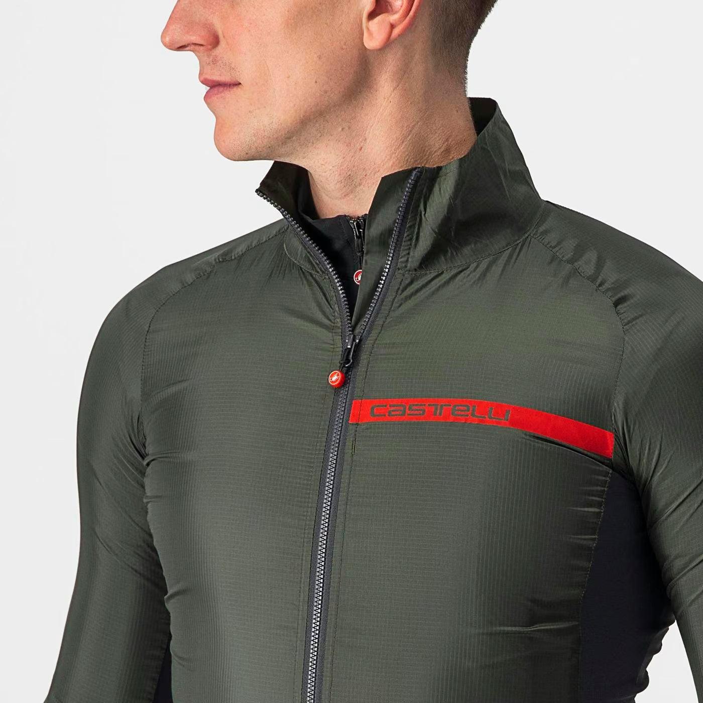Castelli Squadra Stretch Jacket Men's Military Green/Dark Gr - Image 6