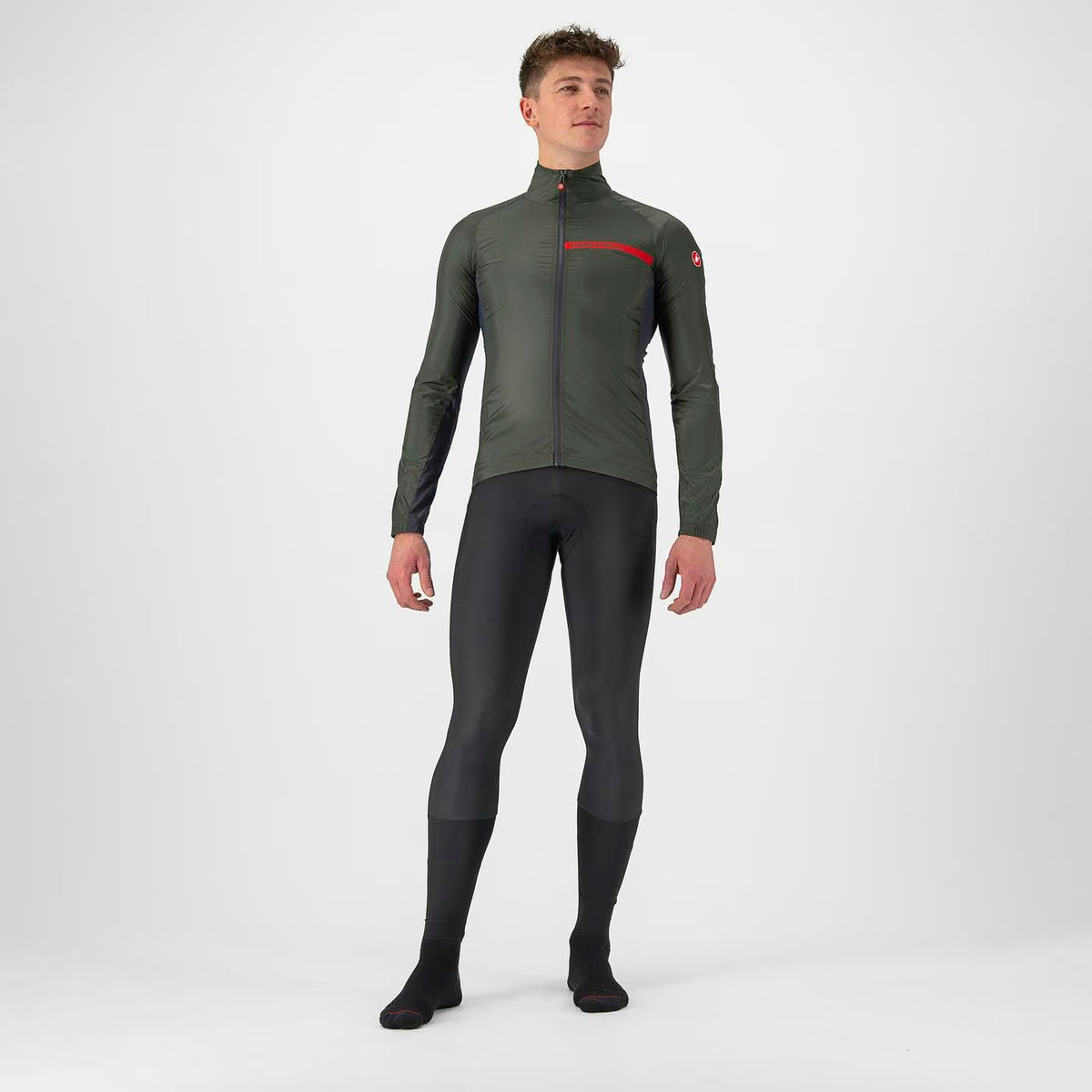 Castelli Squadra Stretch Jacket Men's Military Green/Dark Gr - Image 7