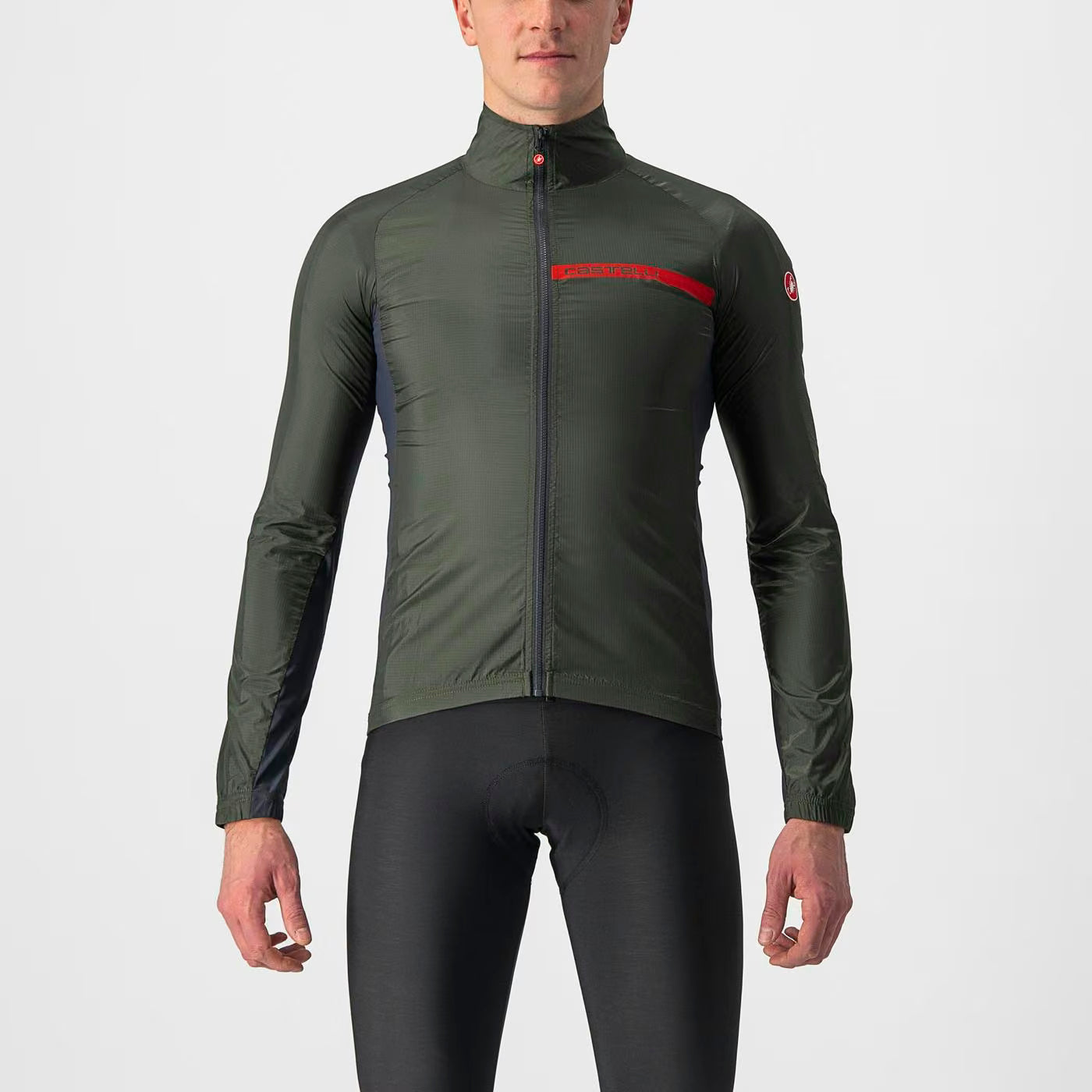 Castelli Squadra Stretch Jacket Men's Military Green/Dark Gr - Image 1