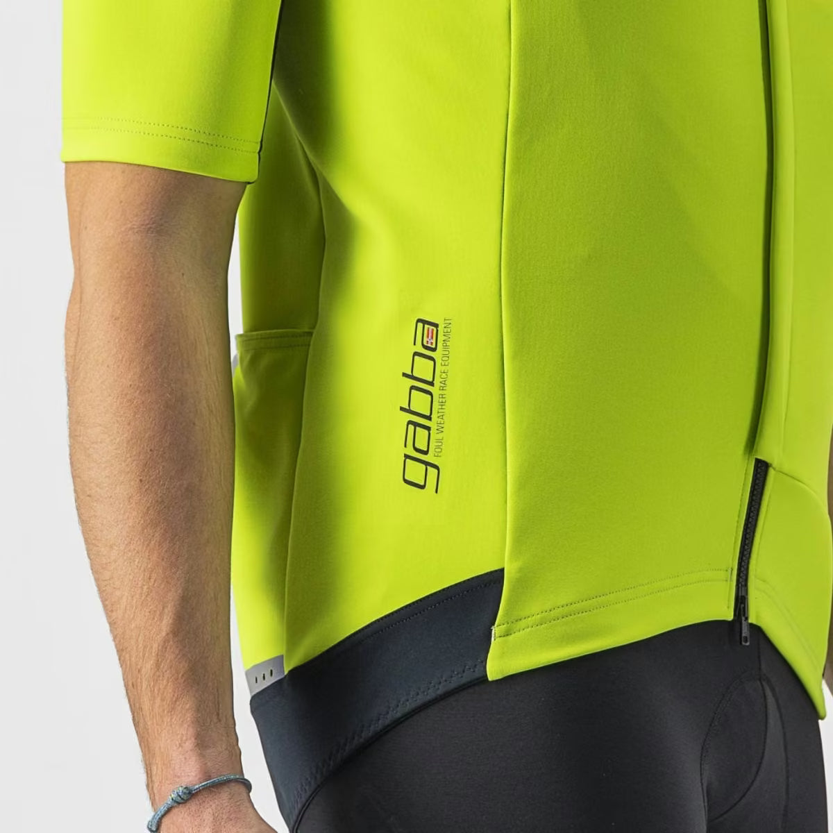 Castelli Gabba RoS 2 Jacket Men's Electric Lime/Dark Gray - Image 4
