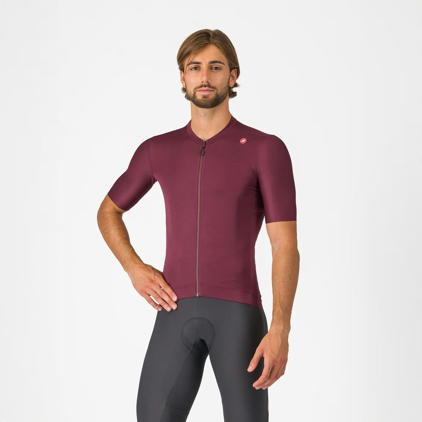 Castelli Espresso Men's Jersey Deep Bordeaux/Silver Moon - Image 1