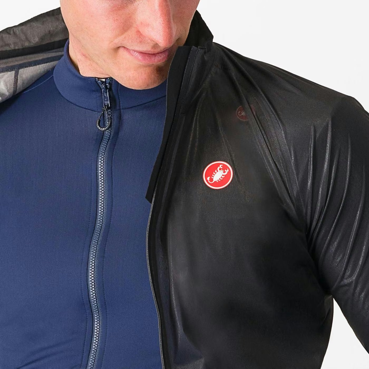 Castelli Squall Shell Jacket Men's Light Black / Silver Gray - Image 3
